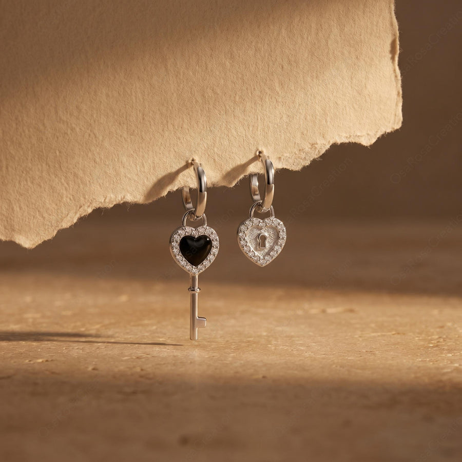 Lock and Key Earrings